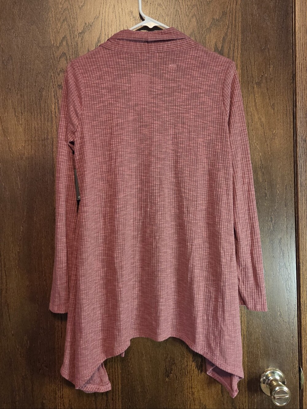 Cure Open-Front Ribbed Cardigan - Rose - Picture 2 of 2